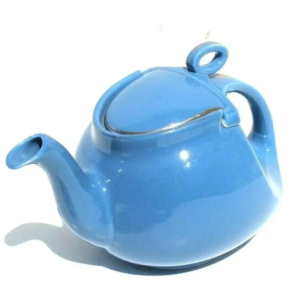 Vintage Hall Superior Quality Kitchenware Porcelain Teapot Art Deco Blue Rare